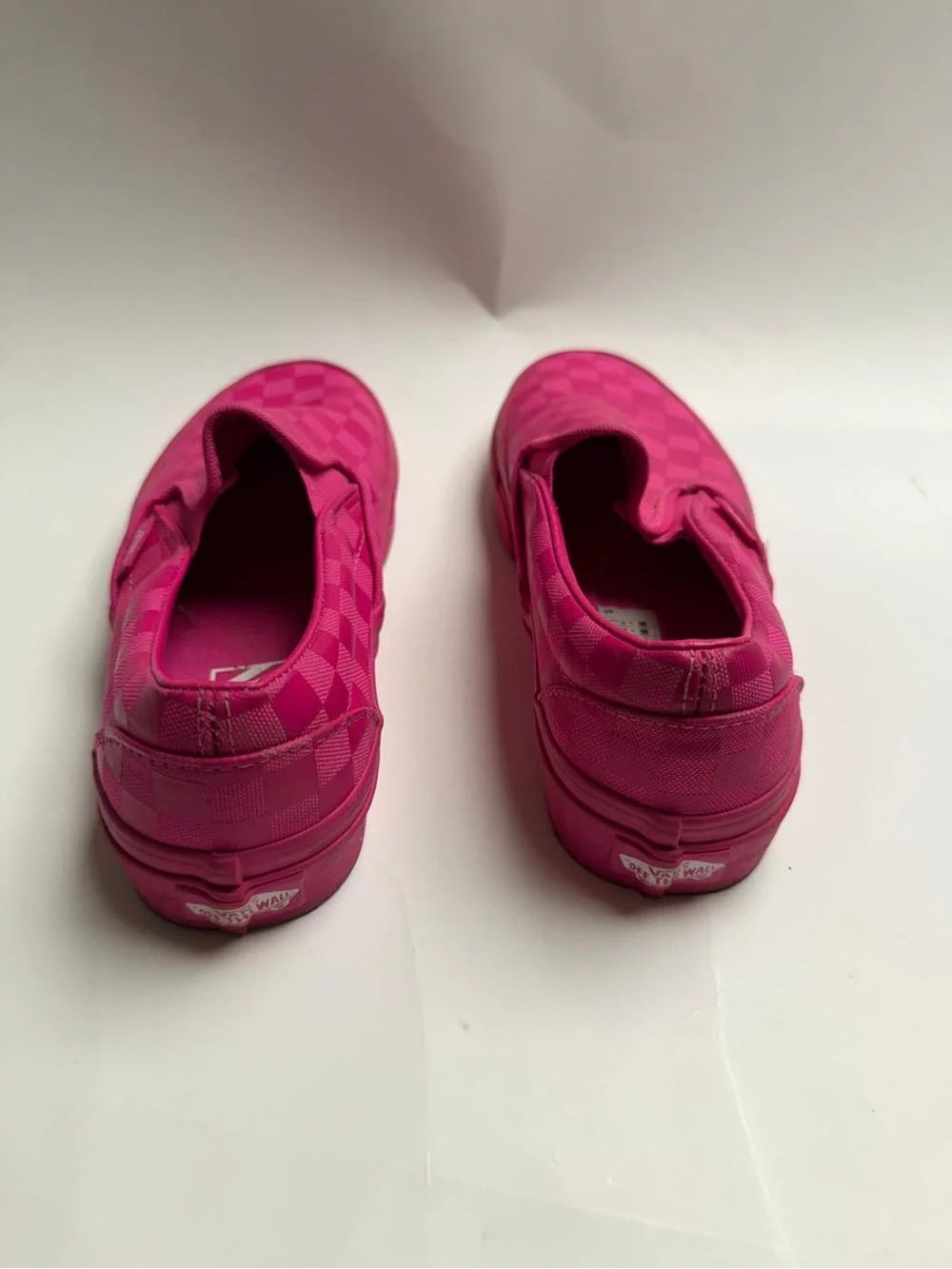 Vans Kids Slip-On Checkerboard Sneakers in Hot Pink